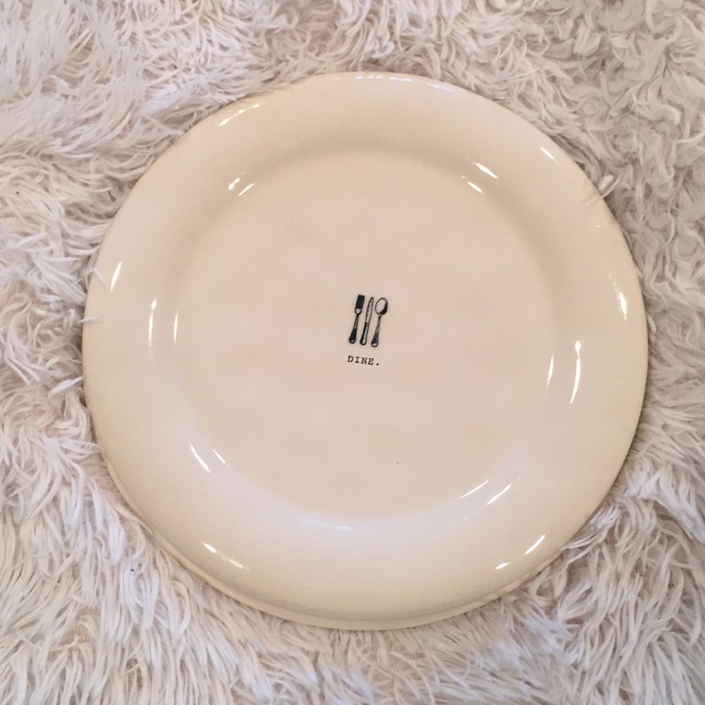 2pc Rae Dunn icon dinner plates "dine" - Picture 2 of 5